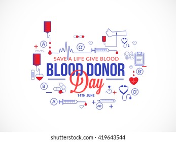 Vector illustration of Donate blood concept for World blood donor day-June 14.