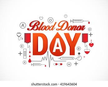 Vector illustration of Donate blood concept for World blood donor day-June 14.