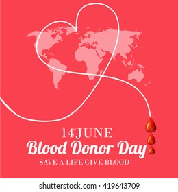 Vector illustration of Donate blood concept  for World blood donor day-June 14.