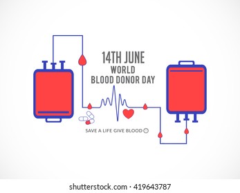 Vector illustration of Donate blood concept for World blood donor day-June 14.
