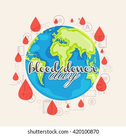 Vector illustration of Donate blood concept for World blood donor day-June 14.