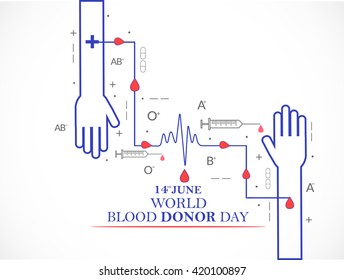Vector illustration of Donate blood concept for World blood donor day-June 14.