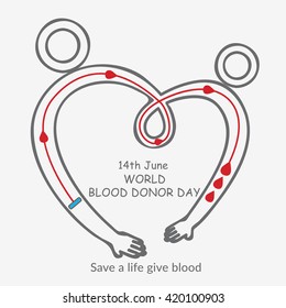 Vector illustration of Donate blood concept for World blood donor day-June 14.