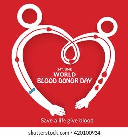 Vector Illustration Of Donate Blood Concept For World Blood Donor Day-June 14.