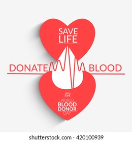Vector illustration of Donate blood concept for World blood donor day-June 14.