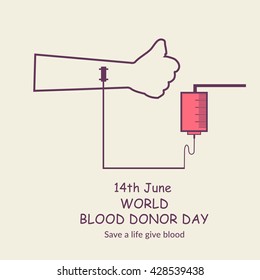 Vector illustration of Donate blood concept for World blood donor day-June 14.