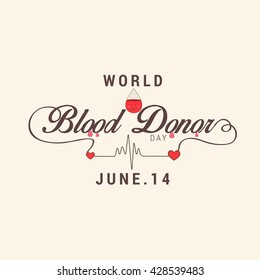 Vector illustration of Donate blood concept for World blood donor day-June 14.