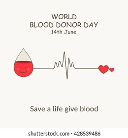 Vector illustration of Donate blood concept for World blood donor day-June 14.