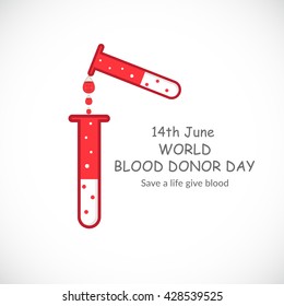Vector illustration of Donate blood concept for World blood donor day-June 14.
