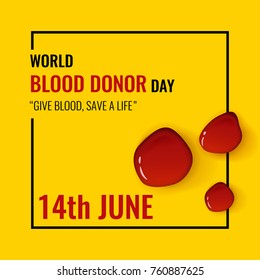 Vector illustration of Donate blood concept with abstract blood drop for World blood donor day-June 14.