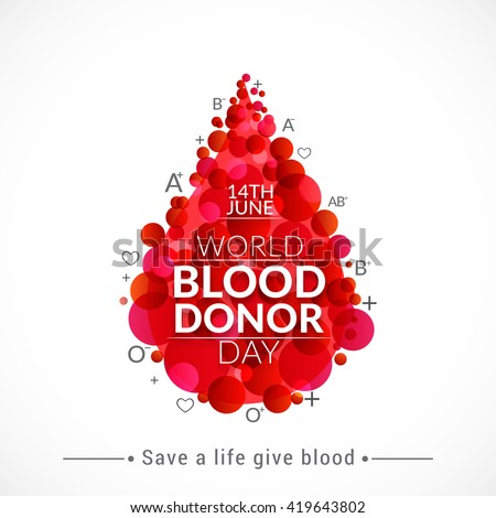 Vector illustration of Donate blood concept with abstract blood drop for World blood donor day-June 14.