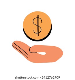 Vektorgrafik der Symbole zur Unterstützung von Spenden.