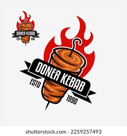vector illustration Doner kebab logo templates. Vector creative labels for Turkish and Arabian fast food restaurant. business logos, branding logos