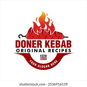 vector illustration Doner kebab logo templates. Vector creative labels for Turkish and Arabian fast food restaurant. business logos, branding logos