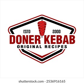 Ilustración vectorial Doner kebab logo Plantillas. Vector de marcas creativas para restaurantes de comida rápida turcos y árabes. logotipos de empresas, logotipos de marcas