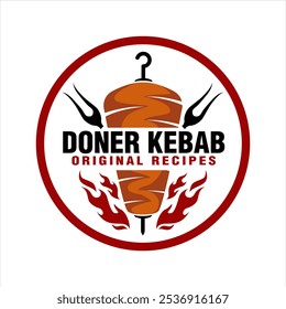 vector illustration Doner kebab logo templates. Vector creative labels for Turkish and Arabian fast food restaurant. business logos, branding logos