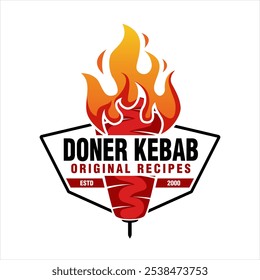 vector illustration Doner kebab logo templates. Vector creative labels for Turkish and Arabian fast food restaurant. business logos, branding logos