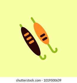 Vector illustration of Doner Kebab on pole, grilling with fat