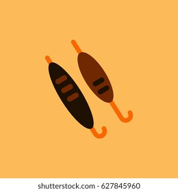 Vector illustration of Doner Kebab on pole, grilling with fat