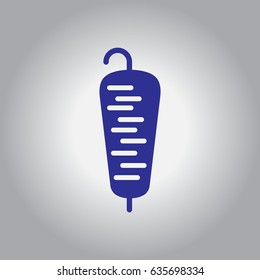 Vector illustration of Doner Kebab on pole, grilling with fat