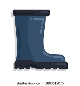 vector illustration of a dongker blue boot.  minimalist flat design.  illustrations for footwear