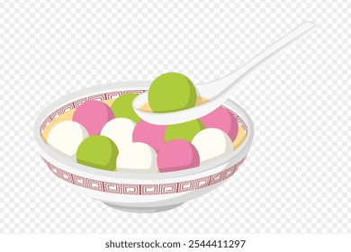 Vector illustration of Dongzhi dumplings on transparent background