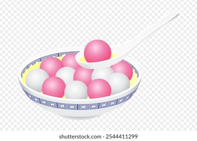 Vector illustration of Dongzhi dumplings on transparent background