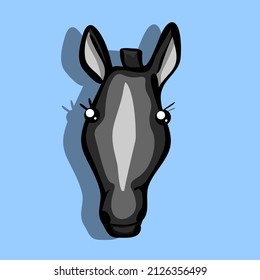 Vector illustration of a donkey . Donkey in cartoon style, on a minimalistic background.