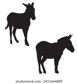Vector Illustration of Donkey Silhouette