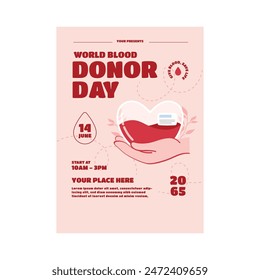 Vector Illustration of Donor Day Flyer Poster