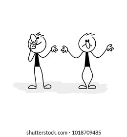 Vector illustration. I don't know. Stick figure.