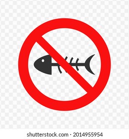 Vector illustration of Don't throw away fish carcasses icon in dark color and transparent background(png)