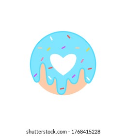 Vector illustration of donut can be used for greeting cards, party invitations, posters, prints and books. Doughnut icon in modern flat style. 