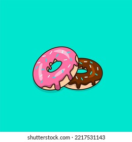Vector illustration of donut cartoon 