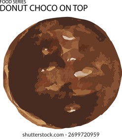 Ilustración vectorial de chocolate de rosquilla desde arriba