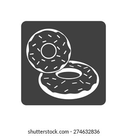 Vector illustration of donut dessert icon on white background. Button.