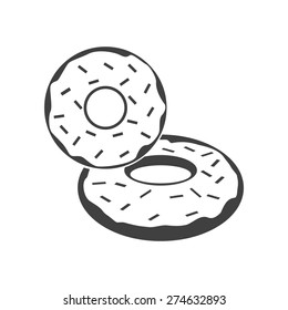 Vector illustration of donut dessert icon on white background.