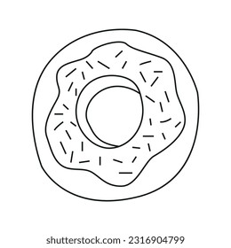 Vector illustration of donut in doodle style