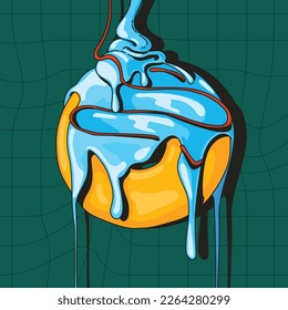 Vector illustration of a donut. Flat illustration in cartoon style. Illustration for menu design, cafe decoration, delivery boxes.