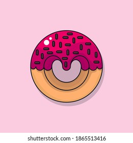 Ilustración vectorial de donut con agujero en forma de corazón, adecuado para el día de San Valentín