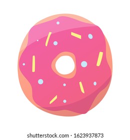 Vector illustration of a donut isolated on a white background
