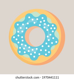 Vector illustration of a donut. donut illustration isolated on soft color background. donut vector or illustration art. can be used print, template, design element in web and mobile.
