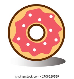 Vektorillustration-Abbildung eines Donuts auf weißem Hintergrund 