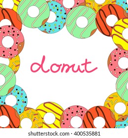 Vector illustration of donut on a white background