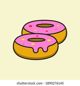 Vector illustration of a donut. suitable for food products and restaurant menus.