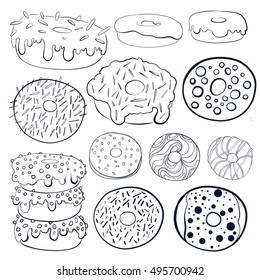 vector illustration, donuts