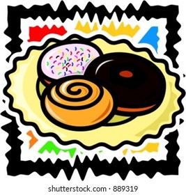 A vector illustration of a donuts.