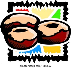A vector illustration of donuts.