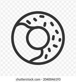 Vector illustration of donuts icon in dark color and transparent background(png).