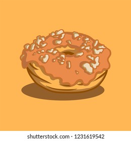 Vector Illustration Donuts with nuts jam